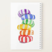 RAINBOW CANDY 5.5x8.5 SpiralNotebook + Text Notizblock (Rückseite)