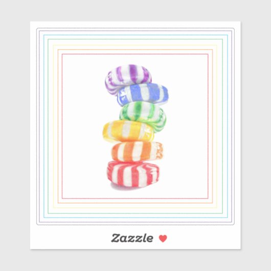 RAINBOW CANDY 6" Vinyl Sticker (Blatt)
