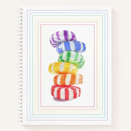 RAINBOW CANDY 8.5x11 Spiral-Notebook Notizblock (Vorderseite)