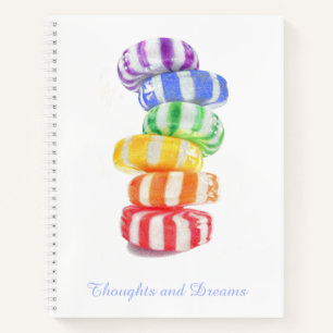 RAINBOW CANDY 8.5x11 Spiral Notebook + Text Notizblock