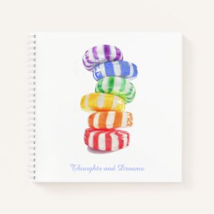 RAINBOW CANDY 8.5x8.5 SpiralNotebook + Text Notizblock