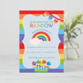 Rainbow Candy Birthday Party - Fotoeinladung Einladung (Stehend Vorderseite)