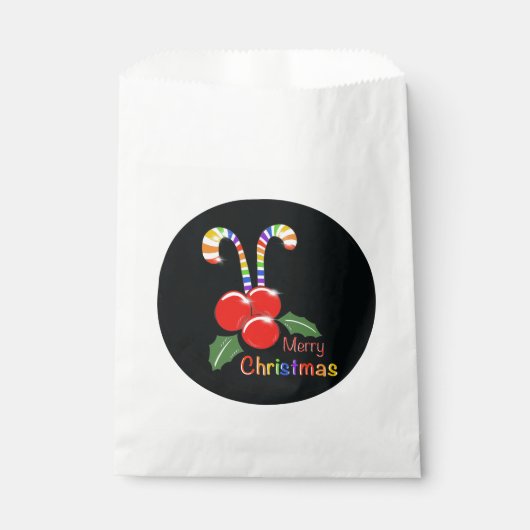 Rainbow Candy Cane Christmas Favor Bag Geschenktütchen (Vorderseite)
