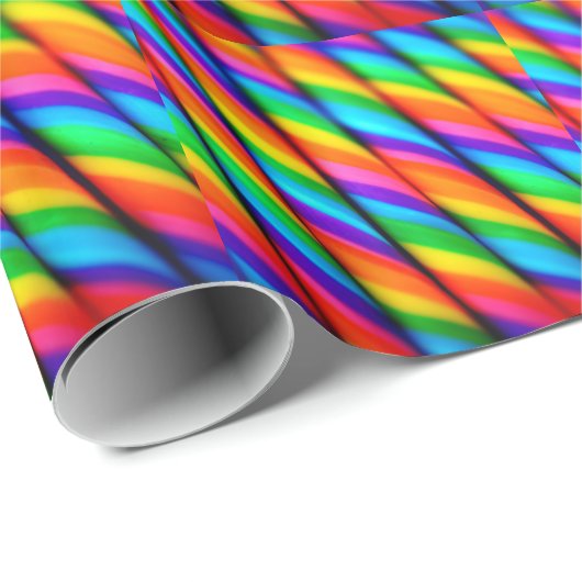 Rainbow Candy Cane Geschenkpapier (Rolleneckpunkt)