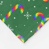 Rainbow Candy Canes Christmas Fleecedecke (Ecke)