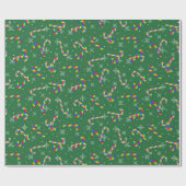 Rainbow Candy Canes Christmas Geschenkpapier (Flach)