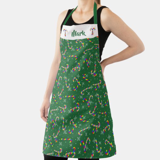 Rainbow Candy Canes Christmas Schürze (InSitu)