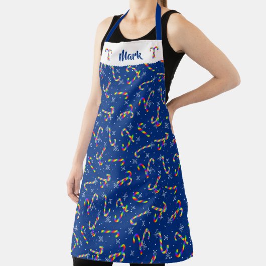 Rainbow Candy Canes Christmas Schürze (InSitu)