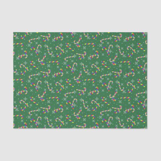 Rainbow Candy Canes Christmas Seidenpapier (Vorderseite)