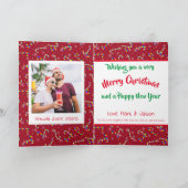 Rainbow Candy Canes Prix Weihnachtskarte Feiertagskarte (Innenseite)