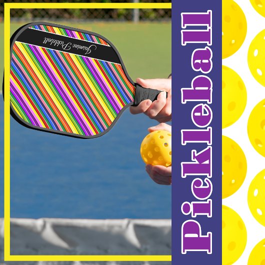 Rainbow Candy Cfarbred Strired Personalisiert Pickleball Schläger