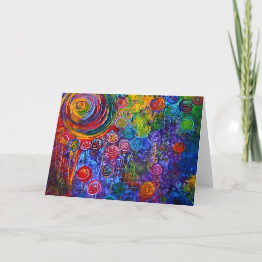Rainbow Candy Colorful Wirbel Karte (Vorderseite)