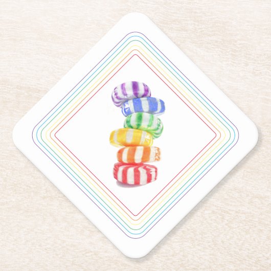 RAINBOW CANDY Diamond Paper Untersetzer (Vorderseite)