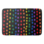 Rainbow Candy Dots auf Schwarz Badematte (Vorderseite)