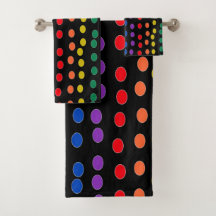 Rainbow Candy Dots auf Schwarz