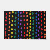 Rainbow Candy Dots auf Schwarz Fußmatte (Vorderseite)