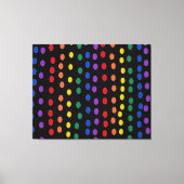 Rainbow Candy Dots auf Schwarz Leinwanddruck (Vorderseite)
