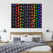 Rainbow Candy Dots auf Schwarz Leinwanddruck (Insitu (Schlafzimmer))