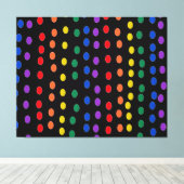 Rainbow Candy Dots auf Schwarz Leinwanddruck (Insitu (Holzboden))