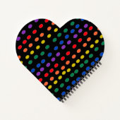 Rainbow Candy Dots auf Schwarz Notizblock (Rückseite)