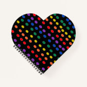 Rainbow Candy Dots auf Schwarz Notizblock (Vorderseite)