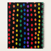 Rainbow Candy Dots auf Schwarz Planer (Rückseite)