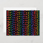 Rainbow Candy Dots auf Schwarz Postkarte (Vorne/Hinten)