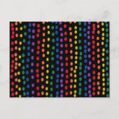 Rainbow Candy Dots auf Schwarz Postkarte (Vorderseite)