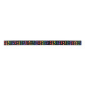 Rainbow Candy Dots auf Schwarz Satinband (Vorderseite)