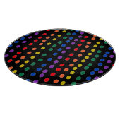 Rainbow Candy Dots auf Schwarz Schneidebrett (Ecke)