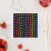 Rainbow Candy Dots auf Schwarz Serviette (Beispiel)