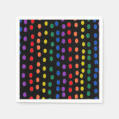 Rainbow Candy Dots auf Schwarz Serviette (Vorderseite)