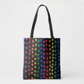Rainbow Candy Dots auf Schwarz Tasche (Vorderseite)