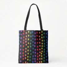 Rainbow Candy Dots auf Schwarz