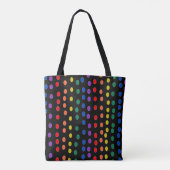 Rainbow Candy Dots auf Schwarz Tasche (Rückseite)