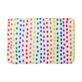 Rainbow Candy Dots auf Weiß Badematte (Vorderseite)