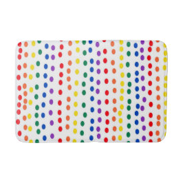 Rainbow Candy Dots auf Weiß Badematte