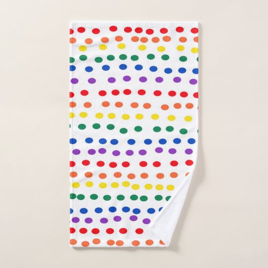 Rainbow Candy Dots auf Weiß Badhandtuch Set (Handtuch)