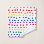 Rainbow Candy Dots auf Weiß Badhandtuch Set (Waschlappen)