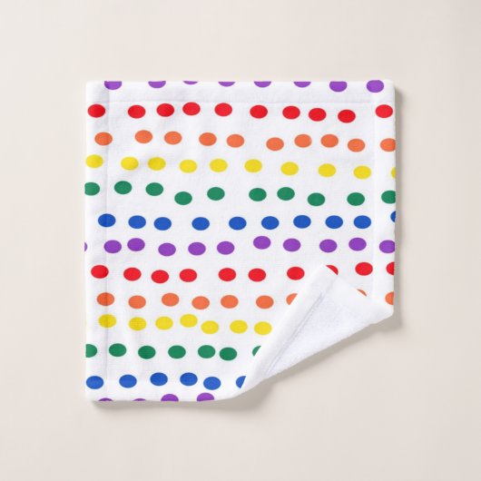 Rainbow Candy Dots auf Weiß Badhandtuch Set (Waschlappen)