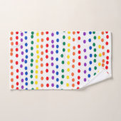 Rainbow Candy Dots auf Weiß Badhandtuch Set (Handtuch)