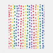 Rainbow Candy Dots auf Weiß Fleecedecke (Vorderseite)