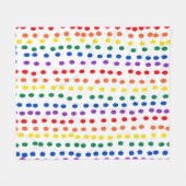 Rainbow Candy Dots auf Weiß Fleecedecke (Vorderseite (Horizontal))