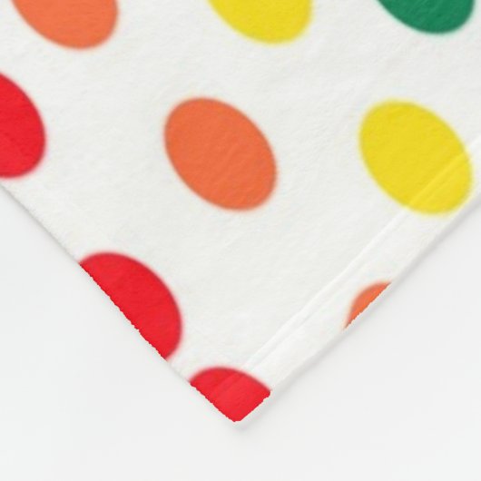 Rainbow Candy Dots auf Weiß Fleecedecke (Ecke)