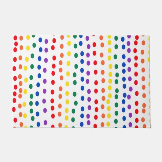Rainbow Candy Dots auf Weiß Fußmatte (Vorderseite)