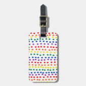 Rainbow Candy Dots auf Weiß Gepäckanhänger (Vorderseite vertikal)