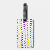 Rainbow Candy Dots auf Weiß Gepäckanhänger (Rückseite vertikal)