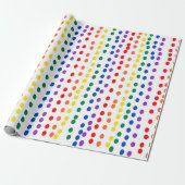 Rainbow Candy Dots auf Weiß Geschenkpapier (Ungerollt)