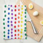 Rainbow Candy Dots auf Weiß Geschirrtuch (Viertel Falte)
