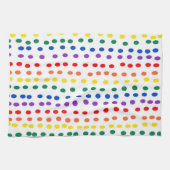 Rainbow Candy Dots auf Weiß Geschirrtuch (Horizontal)